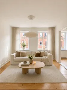 Trivsam tvåa med utgång till villalik trädgård bild 2, digitalt möblerad